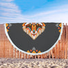 Ethnic Wolf Round Beach Blanket