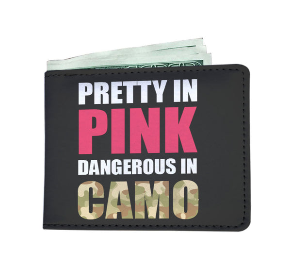 Pretty In Pink Dangerous In Camo Mens Wallet
