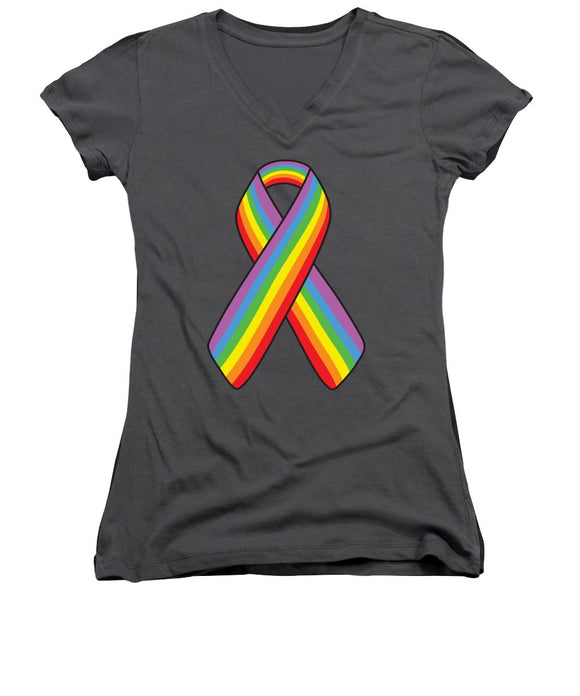 Lgbt Ribbon - Women's V-Neck (Athletic Fit)