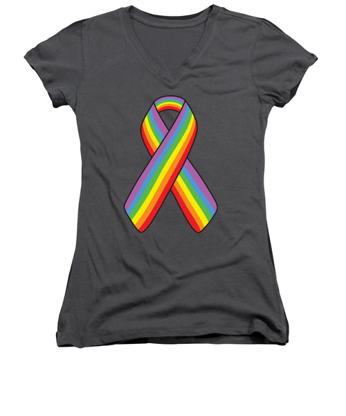 Lgbt Ribbon - Women's V-Neck (Athletic Fit)