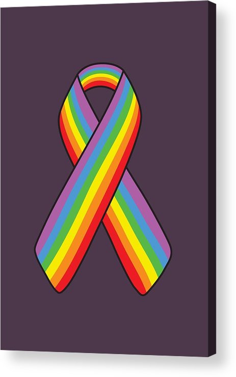 Lgbt Ribbon - Acrylic Print