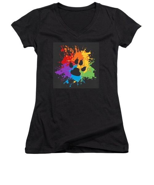 Pride Bear Paw - Women's V-Neck (Athletic Fit)