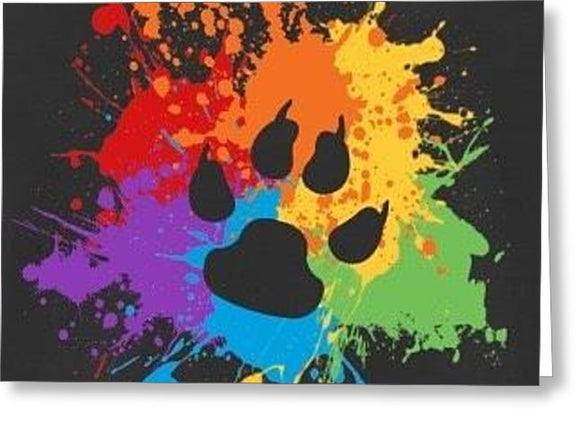 Pride Bear Paw - Greeting Card