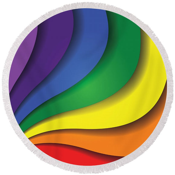 Rainbow Pride Swirl - Round Beach Towel