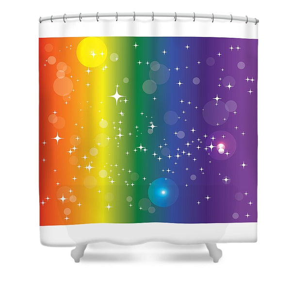Rainbow Pride With Sparkles - Shower Curtain