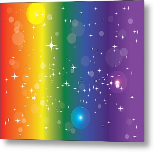 Rainbow Pride With Sparkles - Metal Print