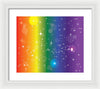 Rainbow Pride With Sparkles - Framed Print