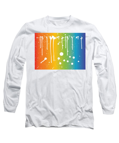 Rainbow Pride With White Paint Splodges - Long Sleeve T-Shirt