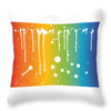 Rainbow Pride With White Paint Splodges - Throw Pillow