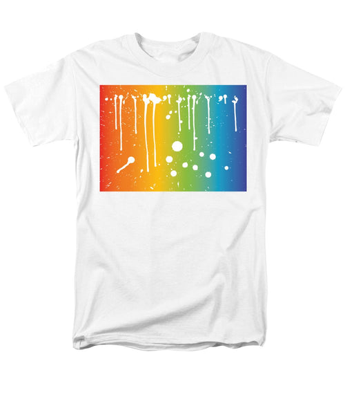 Rainbow Pride With White Paint Splodges - Men's T-Shirt  (Regular Fit)