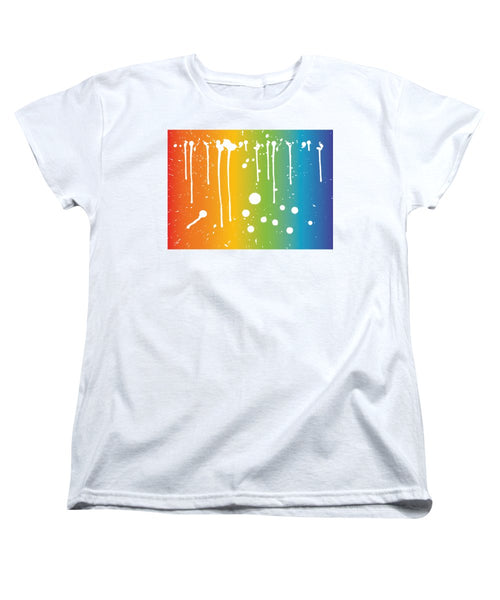 Rainbow Pride With White Paint Splodges - Women's T-Shirt (Standard Fit)