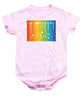 Rainbow Pride With White Paint Splodges - Baby Onesie