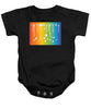 Rainbow Pride With White Paint Splodges - Baby Onesie