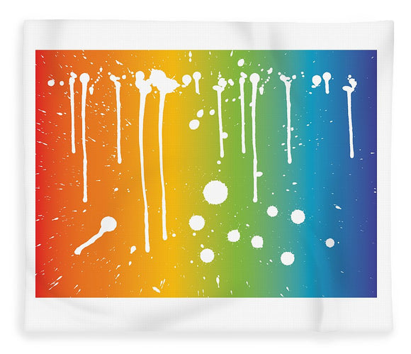 Rainbow Pride With White Paint Splodges - Blanket