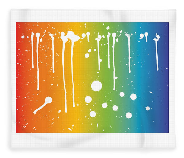 Rainbow Pride With White Paint Splodges - Blanket