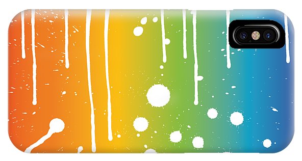 Rainbow Pride With White Paint Splodges - Phone Case