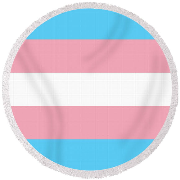 Transgender Flag - Round Beach Towel