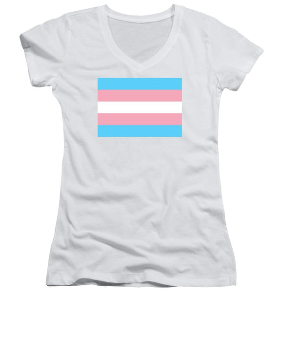 Transgender Flag - Women's V-Neck (Athletic Fit)